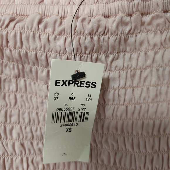 NWT Express Off The Shoulder Light Pink Long Statement Sleeves Top - Size XS - Picture 2 of 5